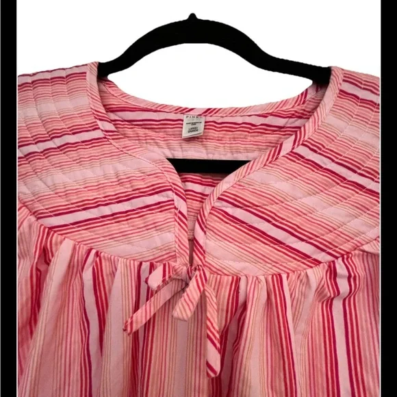 VTG PINK, Victoria Secret Sleepwear, Grandma Core, Pink Stripped Robe, Size L - Picture 4 of 5